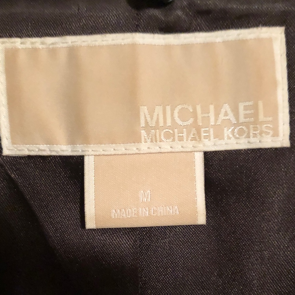 MICHAEL Michael Kors Tiger-Print Trench Coat in brown and tan. Size M - Picture 2 of 10